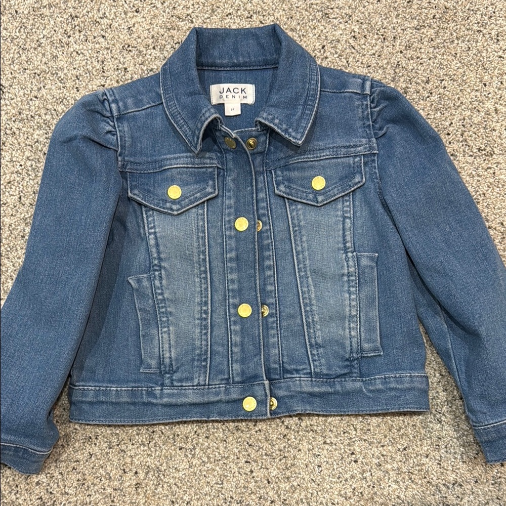Janie and Jack Classic Blue Denim Jacket with Gold Buttons
